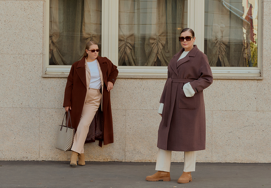 5 осенних образов Plus size с драповым пальто